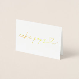Foil Cake Pops Food Label Wedding Table Card 箔カード