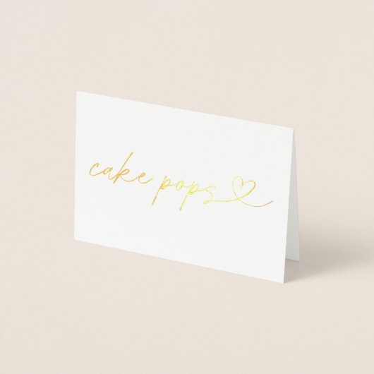 Foil Cake Pops Food Label Wedding Table Card 箔カード (正面)