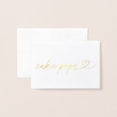 Foil Cake Pops Food Label Wedding Table Card 箔カード (封筒付き正面)