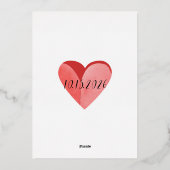 Foil Chinese Wedding Character Invitation 箔招待状 (裏面)