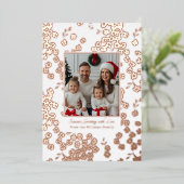 Foil Christmas Card Template Photo Floral Holiday 箔シーズンカード (立ち正面)
