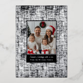 Foil Christmas Card Template Photo Rustic Textured 箔シーズンカード (正面)