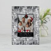 Foil Christmas Card Template Photo Rustic Textured 箔シーズンカード (立ち正面)
