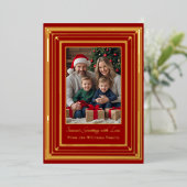 Foil Christmas Card Template Photos Holiday Red 箔シーズンカード (立ち正面)