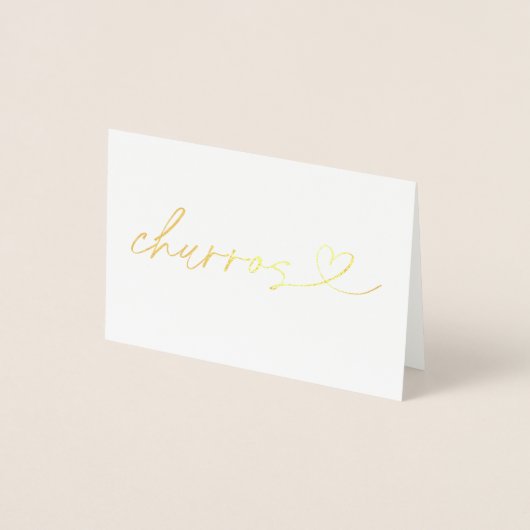 Foil Churros Food Label Wedding Table Card 箔カード (正面)
