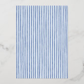 Foil Ciao Bambino Italian Blue Boy Baby Shower 箔招待状 (裏面)