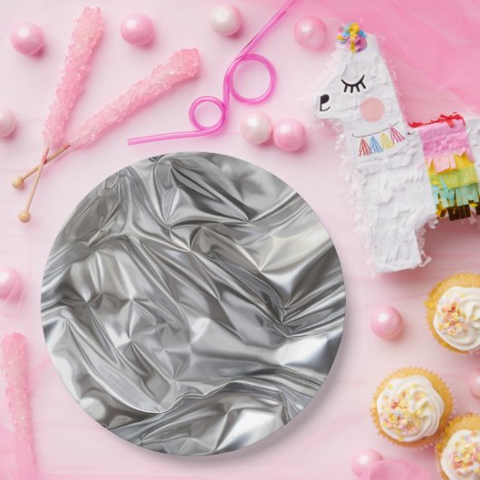 Foil Crinkle Pattern ペーパープレート (パーティー)