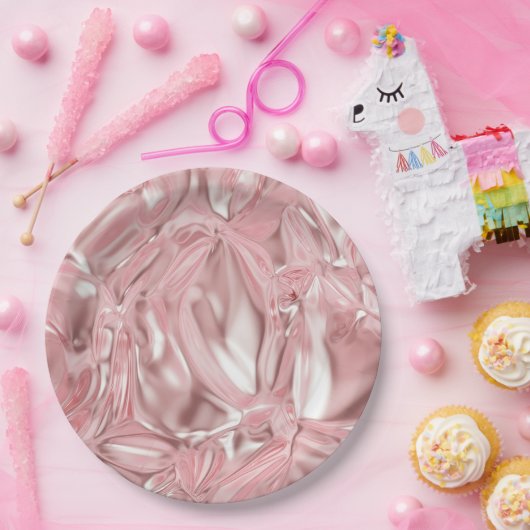 Foil Crinkle Pattern ペーパープレート (パーティー)