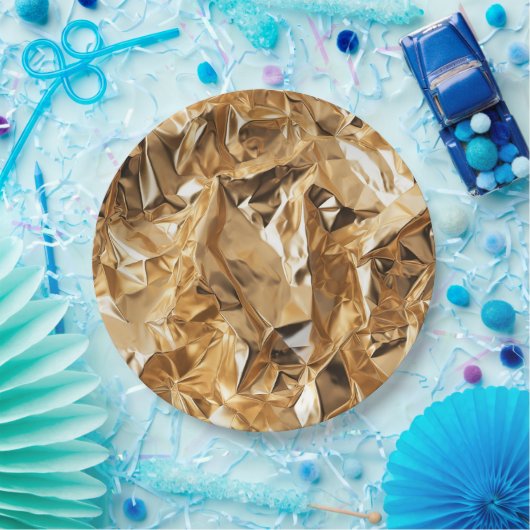 Foil Crinkle Pattern ペーパープレート (パーティー)