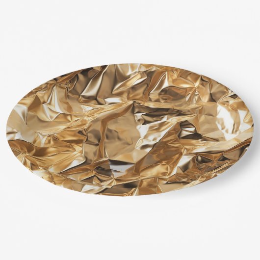Foil Crinkle Pattern ペーパープレート (アングル)
