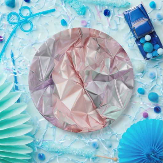 Foil Crinkle Pattern ペーパープレート (パーティー)