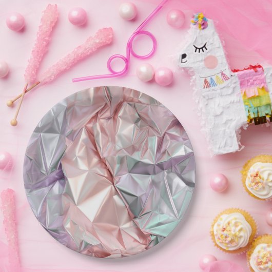 Foil Crinkle Pattern ペーパープレート (パーティー)