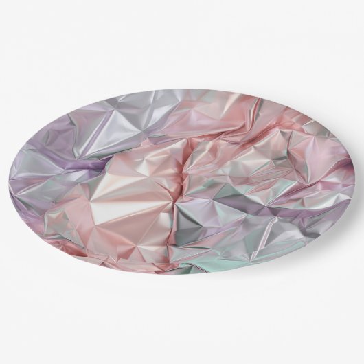 Foil Crinkle Pattern ペーパープレート (アングル)