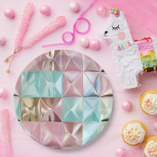 Foil Crinkle Pattern ペーパープレート (パーティー)