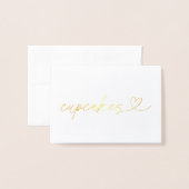Foil Cupcakes Food Label Wedding Table Card 箔カード (封筒付き正面)
