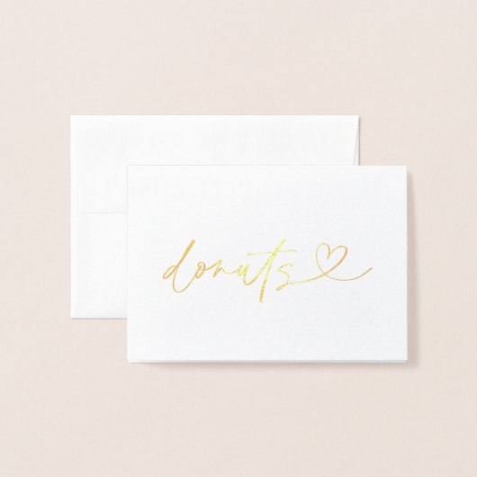 Foil Donuts Food Label Wedding Table Card 箔カード (封筒付き正面)