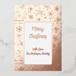 Foil Doodle Christmas Sleigh Pattern 箔シーズンカード