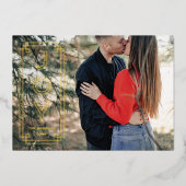 Foil Elegant Deco Joy Frame Holiday Photo Card 箔招待状 (正面)