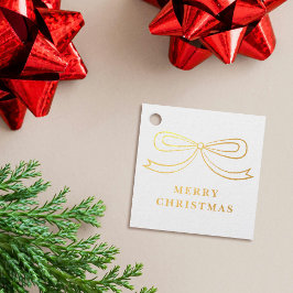 Foil Elegant Modern Christmas Bow Holiday Gift Tag フェイバータグ