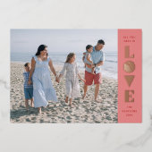 Foil Geo Love Valentine's Dayフォトカード – ピンク 箔シーズンカード (正面)