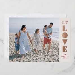 Foil Geo Love Valentine's Dayフォトカード – 赤 箔シーズンカード