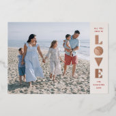 Foil Geo Love Valentine's Dayフォトカード – 赤 箔シーズンカード (正面)