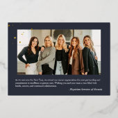 Foil Gold and Navy Photo Happy New Year Greeting  箔招待状 (裏面)