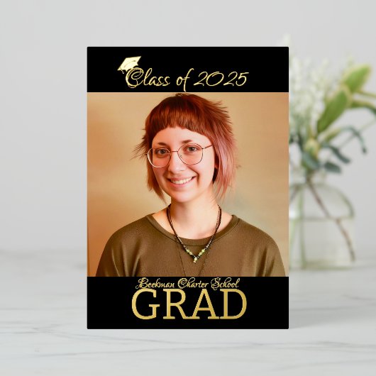 Foil Graduation Invitation 箔招待状 (立ち正面)