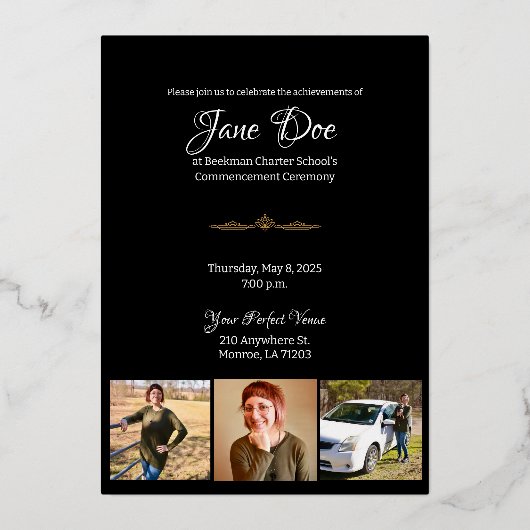 Foil Graduation Invitation 箔招待状 (裏面)