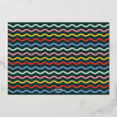 Foil Green Happy Merry Wavy Christmas Photo Card 箔招待状 (裏面)