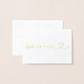 Foil Ice Cream Food Label Wedding Table Card 箔カード (封筒付き正面)