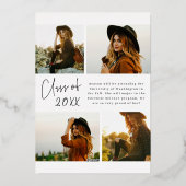 Foil Informal Script Graduation Announcement Card  箔シーズンカード (裏面)