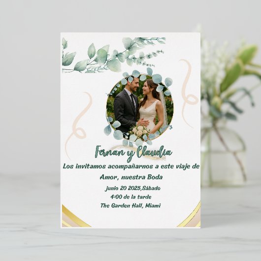  Foil invitacion de ensueno Boda 箔招待状 (立ち正面)