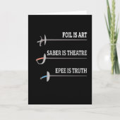 Foil Is Art Fencing Fencer Epee Fencing カード (正面)