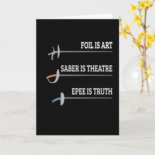 Foil Is Art Fencing Fencer Epee Fencing カード (黄色い花)