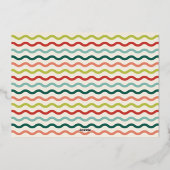 Foil Ivory Happy Merry Wavy Christmas Photo Card 箔招待状 (裏面)