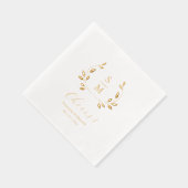 Foil Leaves Wedding Monogram Napkins 箔ナプキン (右)