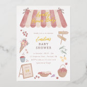 Foil Locally Grown Baby Farmers Market Baby Shower 箔招待状 (正面)