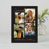 Foil Modern Grad Announcement Multiple Photos 箔招待状 (立ち正面)