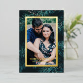 Foil Modern Pine Frame Christmas Photo Card 箔招待状 (立ち正面)