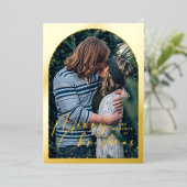 Foil Modern Snow Globe Merry Christmas Photo Card 箔招待状 (立ち正面)