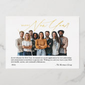 Foil New Year Greetings Photo with Art Deco  箔招待状 (正面)