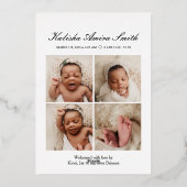  foil newborn photo Bible verse 出生発表 箔招待状 (裏面)