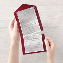 Foil Ornate Frame & Heart - Red