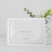 Foil Papel Picado Photo Wedding Save The Date Card 箔招待状 (立ち正面)