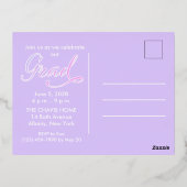 Foil Photo Graduation Announcement and Invitation 箔招待状ポストカード (裏面)