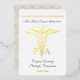 Foil Physician Assistant Graduate Invitation 箔招待状