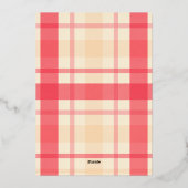 Foil Pink Plaid Vintage Merry Christmas Card 箔シーズンカード (裏面)