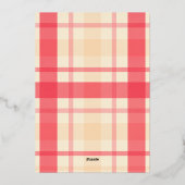 Foil Pink Plaid Vintage Merry Christmas Card 箔シーズンカード (裏面)