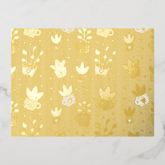 Foil Plant Lover Postcard – Botanical Art Print wi 箔招待状ポストカード